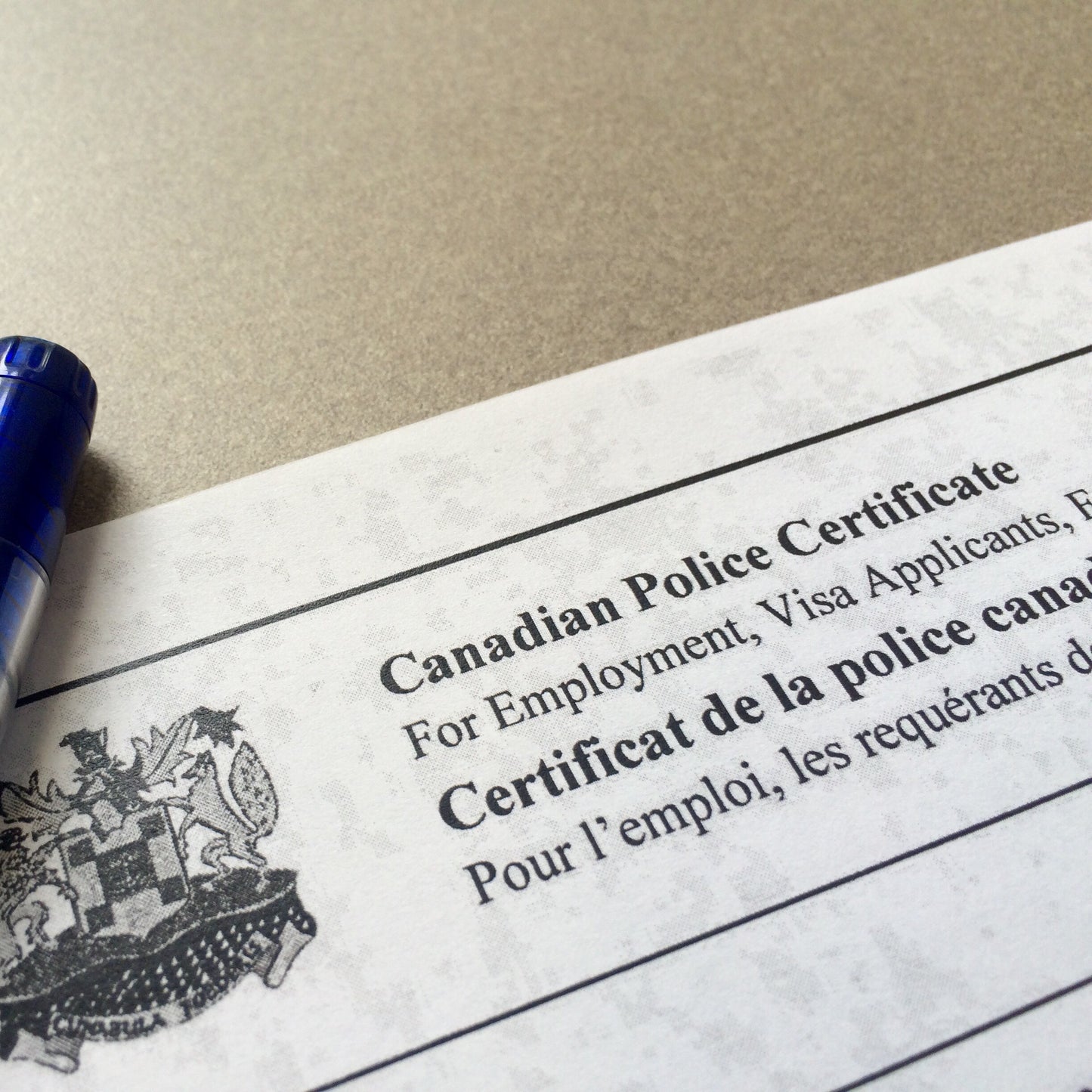 Police certificate/background check